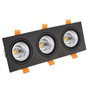 ĐÈN ÂM TRẦN PHẲNG VMT HỘP BA 3X7W - VỎ ĐEN - 3 CHẾ ĐỘ MÀU