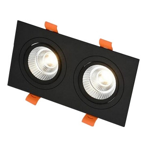 ĐÈN ÂM TRẦN PHẲNG VMT HỘP ĐÔI 2X7W - VỎ ĐEN