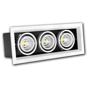 Đèn âm trần VMT hộp ba cao cấp 3x12W vỏ trắng đen - 3 chế độ màu