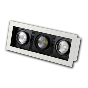 Đèn âm trần VMT hộp ba plus 3x12W vỏ trắng đen - 3 chế độ màu