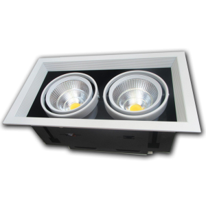 Đèn âm trần VMT hộp đôi cao cấp 2x12W vỏ trắng đen - 3 chế độ màu