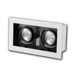 Đèn âm trần VMT hộp đôi plus 2x12W vỏ trắng đen - 3 chế độ màu