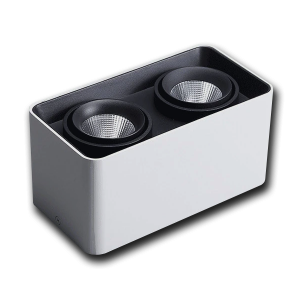 Đèn bơ nổi nhôm đúc VMT Luxury hộp đôi 2x7W vỏ trắng đen - 3 chế độ màu